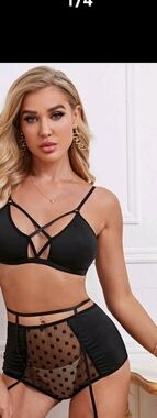 💗lingerie set black in small NWT